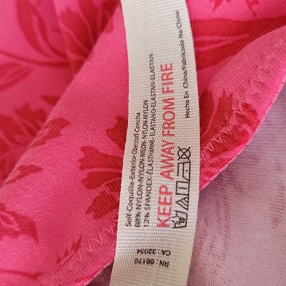 Free People Pink Floral Thong Bodysuit Sz S Ruched on Both Sides - Picture 2 of 11